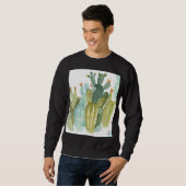 cactussen bloeiend Waterverf patroon Trui (Voorkant volledig)