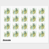  cactussen bloeiend Waterverf patroon Vierkante Sticker (Vel)