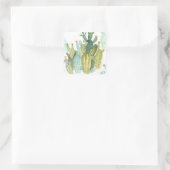  cactussen bloeiend Waterverf patroon Vierkante Sticker (Tas)