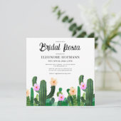 Cactussen bloemen bruids Fiesta uitnodiging (Staand voorkant)