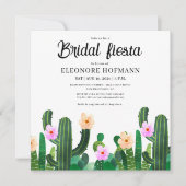 Cactussen bloemen bruids Fiesta uitnodiging (Voorkant)