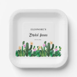 Cactussen bloemen  Bruidsfeest Papieren Bordje