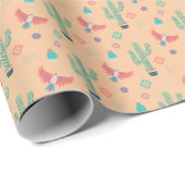 Cactussen, bloemen en woestijnvogels cadeaupapier (Rol Hoek)