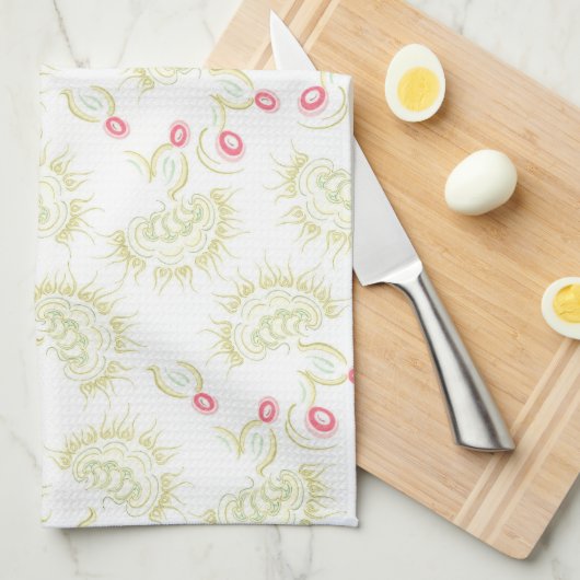 Cactussen bloemen theedoek (Quarter Fold)