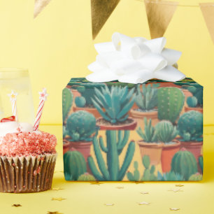 Cactussen Cactus Planten Terracotta Pots Desert Go Cadeaupapier