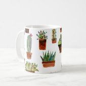 Cactussen Charm: Waterverf vettige textuur. Koffiemok (Voorkant links)