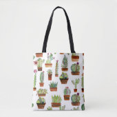Cactussen Charm: Waterverf vettige textuur. Tote Bag (Voorkant)