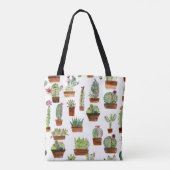 Cactussen Charm: Waterverf vettige textuur. Tote Bag (Achterkant)
