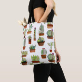 Cactussen Charm: Waterverf vettige textuur. Tote Bag (Dichtbij)