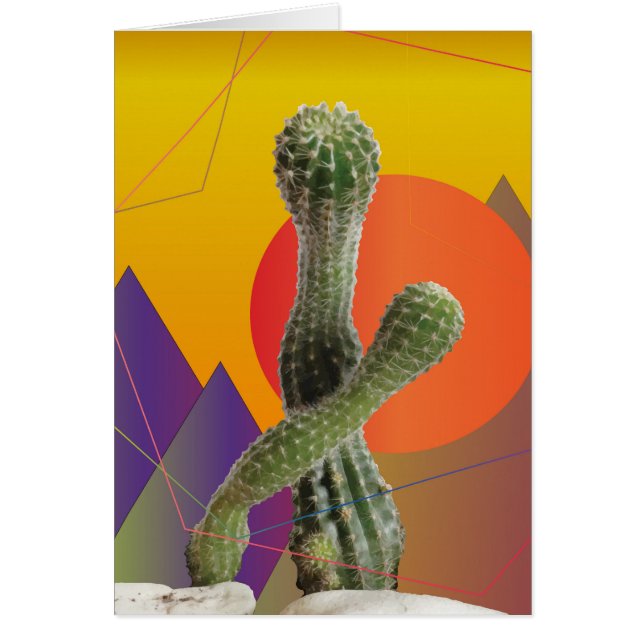 Cactussen Elegant Wenskaart (Voorkant)