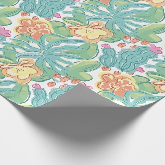 Cactussen en plant. cadeaupapier (Hoek)