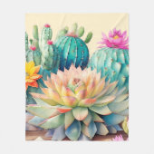 Cactussen en succulent fleece deken (Voorkant)