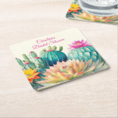 Cactussen en succulent kartonnen onderzetters (Schuin)