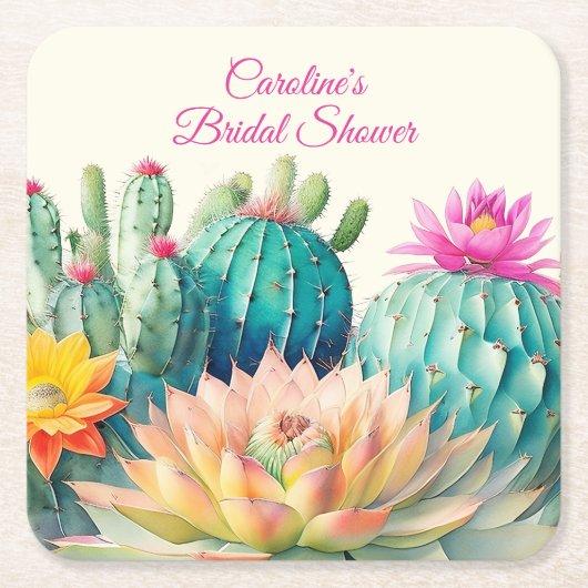 Cactussen en succulent kartonnen onderzetters (Voorkant)