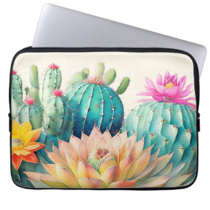Cactussen en succulent laptop sleeve