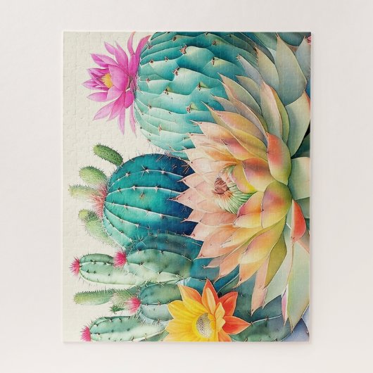 Cactussen en succulent legpuzzel (Verticaal)
