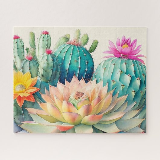 Cactussen en succulent legpuzzel (Horizontaal)