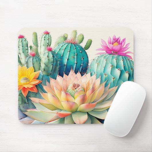 Cactussen en succulent muismat (Met muis)