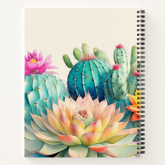 Cactussen en succulent notitieboek (Achterkant)