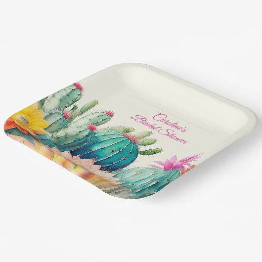 Cactussen en succulent papieren bordje (Gebogen)