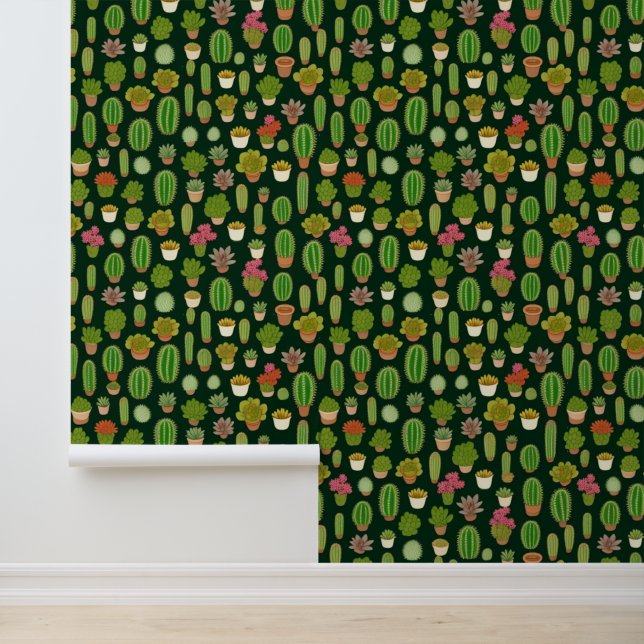 Cactussen en Succulent Wonderland Behang (Applicatie)