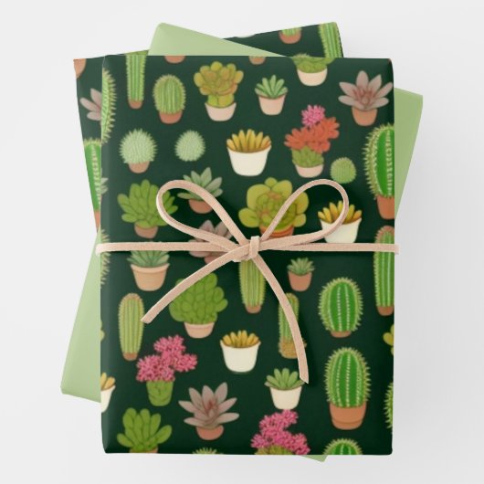 Cactussen en Succulent Wonderland Inpakpapier Vel (In situ)
