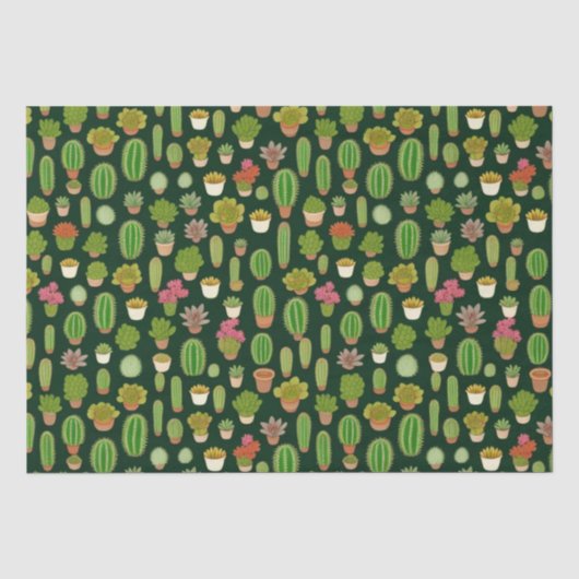 Cactussen en Succulent Wonderland Tissuepapier (Voorkant)