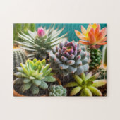 Cactussen en succulenten groepering legpuzzel (Horizontaal)