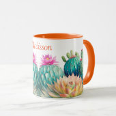 Cactussen en vetplant met naam mok (Voorkant rechts)