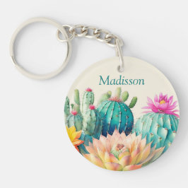 Cactussen en vetplant met naam sleutelhanger