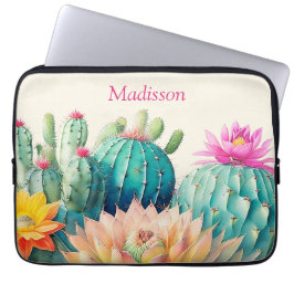 Cactussen en vetplanten met naam laptop sleeve