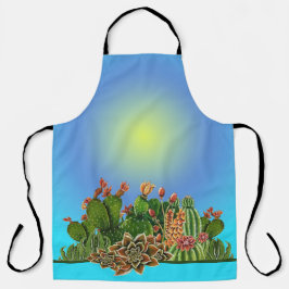 Cactussen en vetplanten patroon schort