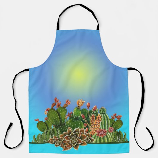 Cactussen en vetplanten patroon schort (Voorkant)