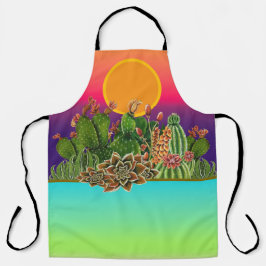 Cactussen en vetplanten patroon schort