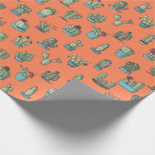 Cactussen en vetplanten Planten Hand getrokken Pat Cadeaupapier (Hoek)