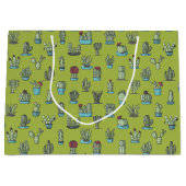Cactussen en vetplanten Planten Hand getrokken Pat Large Cadeautasje (Voorkant)