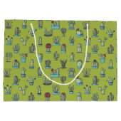 Cactussen en vetplanten Planten Hand getrokken Pat Large Cadeautasje (Achterkant)