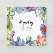 Cactussen en vetplanten trouwregistratiekaart informatiekaartje (Voorkant)