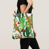 Cactussen hagedissen Waterverf Print Tote Bag (Dichtbij)