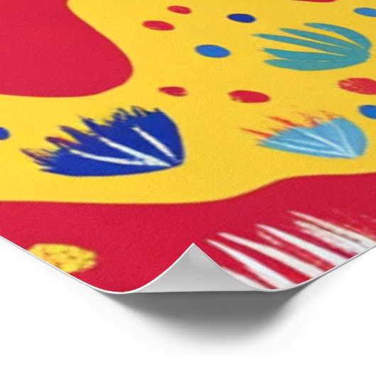 Cactussen, harten en maanverlichte sterren poster (Hoek)