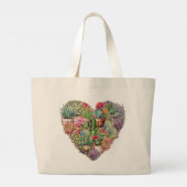 Cactussen in hartvorm grote tote bag (Achterkant)