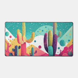 Cactussen in levendige kleuren bureaumat