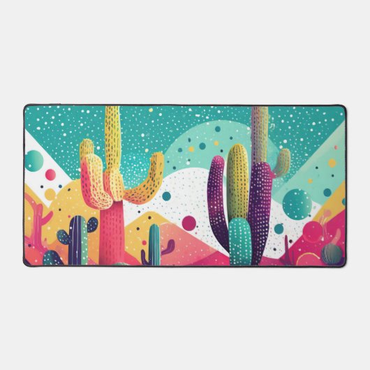 Cactussen in levendige kleuren bureaumat (Voorkant)