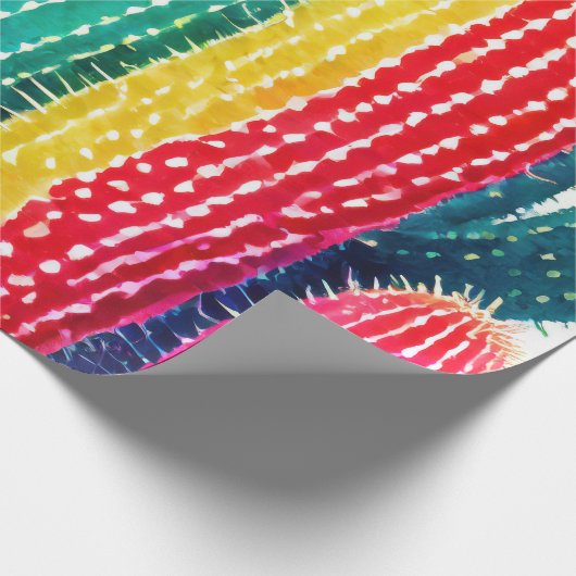 Cactussen in levendige kleuren cadeaupapier (Hoek)