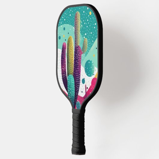 Cactussen in levendige kleuren pickleball paddle (Links)