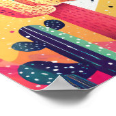 Cactussen in levendige kleuren poster (Hoek)