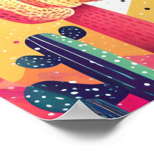 Cactussen in levendige kleuren poster (Hoek)