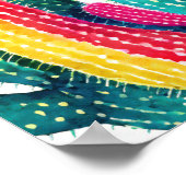 Cactussen in levendige kleuren poster (Hoek)