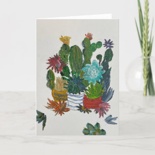 Cactussen in potten bedankkaart