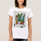 Cactussen in potten stilleven Schilderen T-shirt (Voorkant)